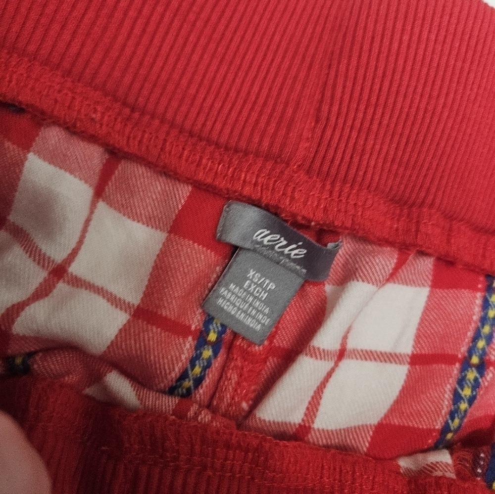 Aerie Tapered Leg Red Plaid Pajama Pants With Pockets! - Picture 4 of 7